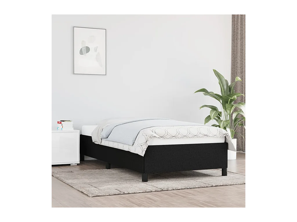 Struttura letto senza materasso tessuto nero 80x200 cm