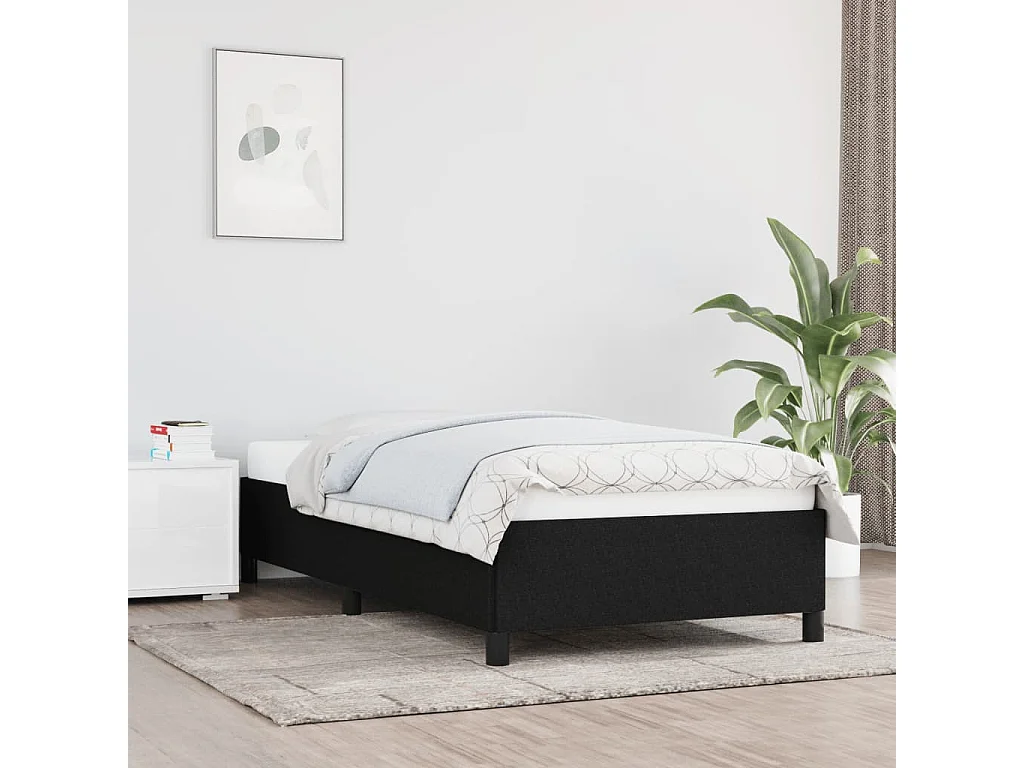 Cadre de lit sans matelas noir 80x200 cm tissu