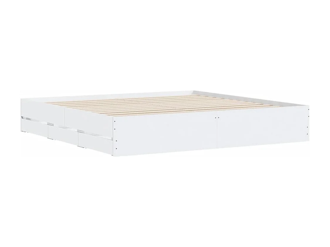 Bedframe met lades zonder matras wit 160x200 cm