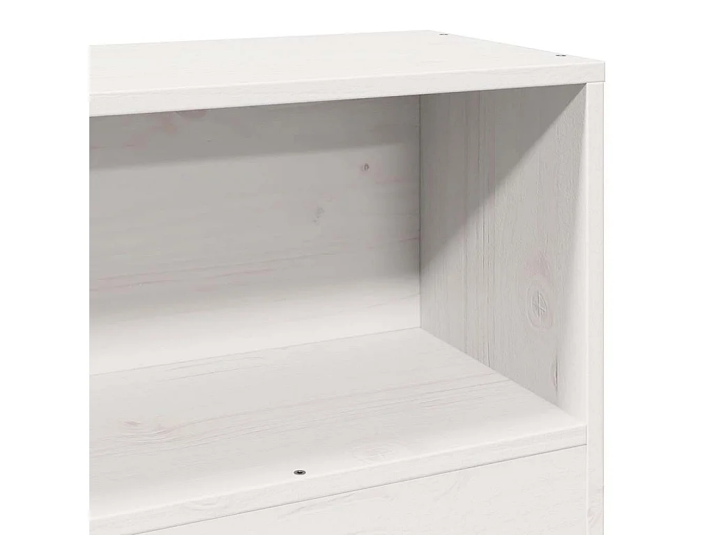 Letto libreria bianco senza materasso 75x190cm in legno massello di pino