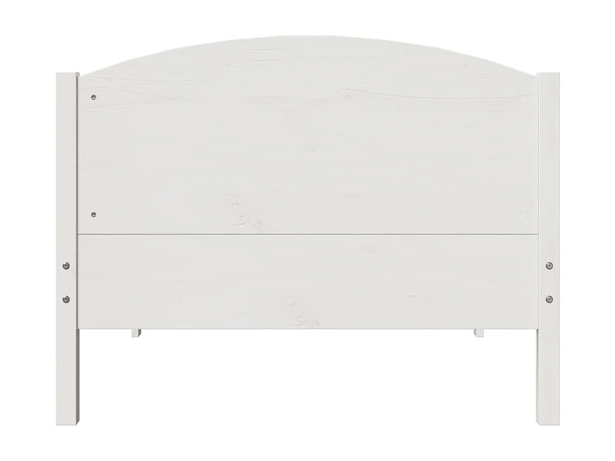 Struttura letto senza materasso bianco 75x190 cm in legno massello di pino