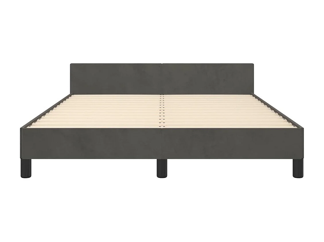 Estructura de cama sin colchón gris oscuro 140x190 cm terciopelo