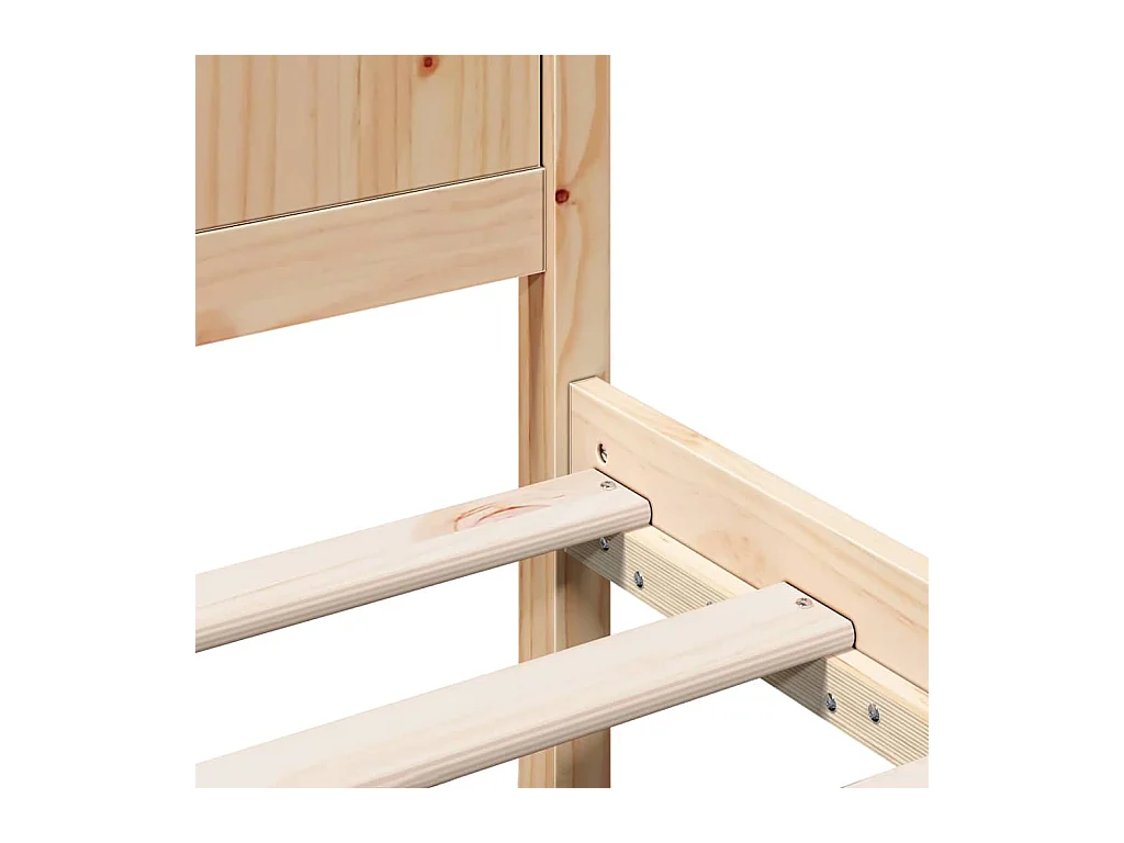 Bruin bedframe 140 x 190 cm massief grenenhout