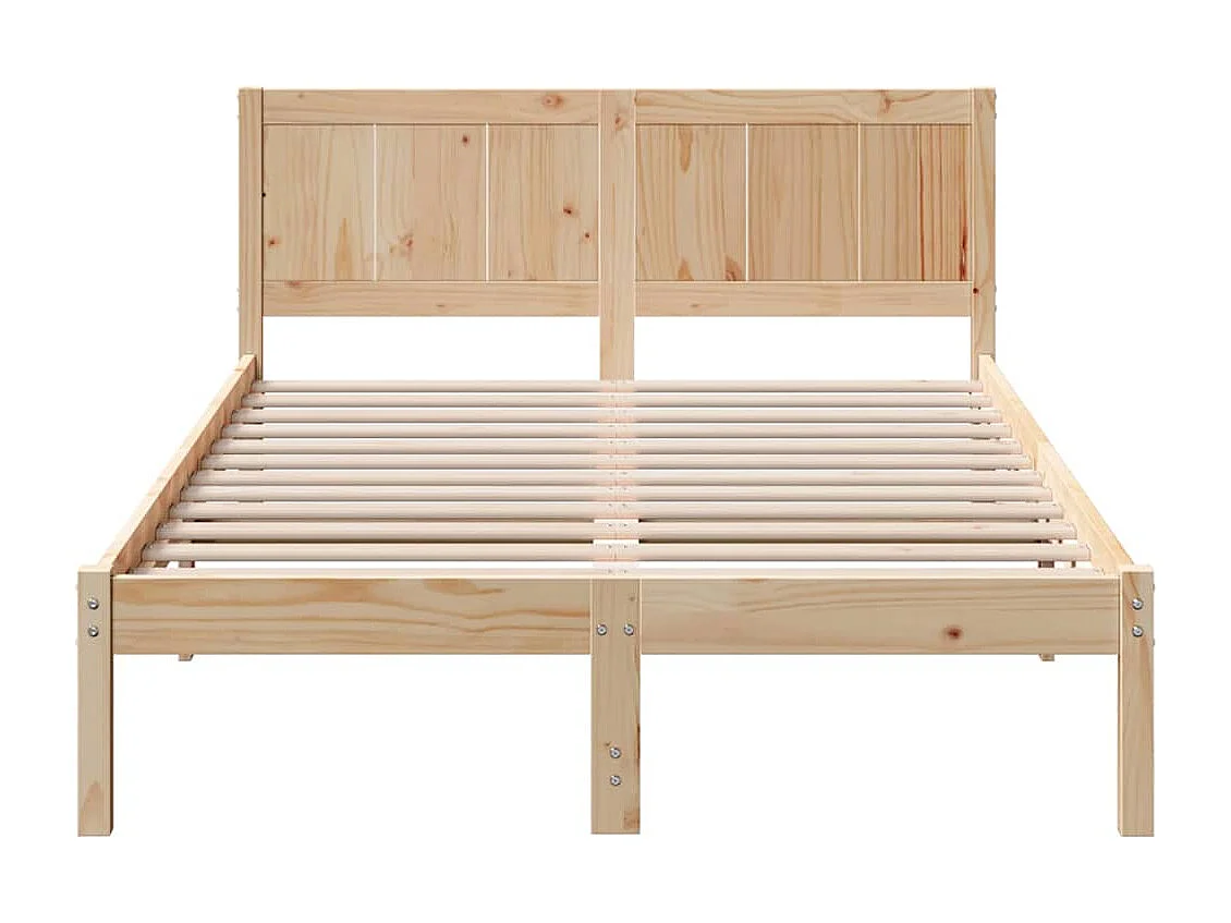 Estructura de cama marrón 140 x 190 cm madera maciza de pino