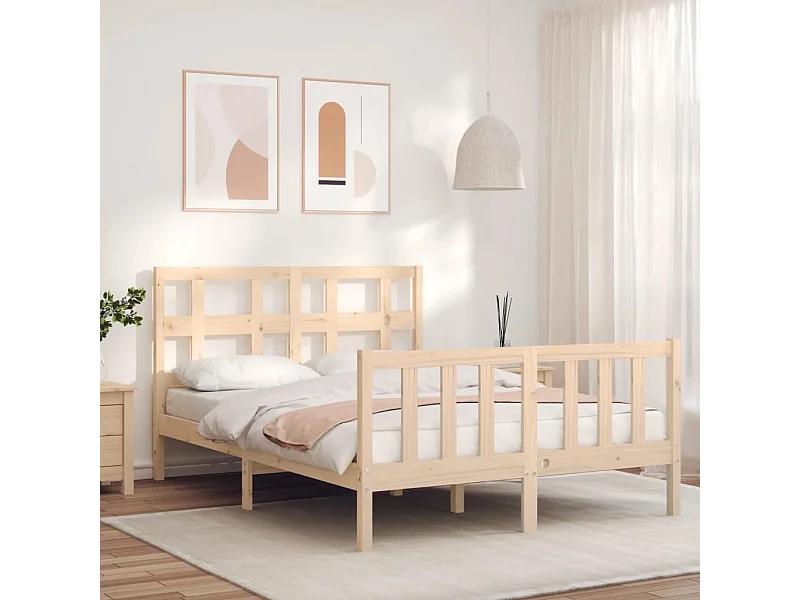 Cadre de lit sans matelas 120x200 cm bois de pin massif