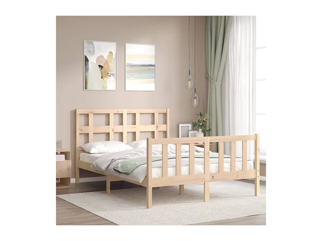 Cadre de lit sans matelas 120x200 cm bois de pin massif