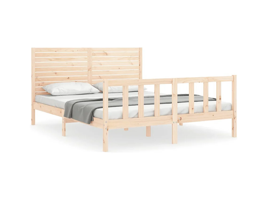 Cadre de lit sans matelas 160x200 cm bois massif de pin