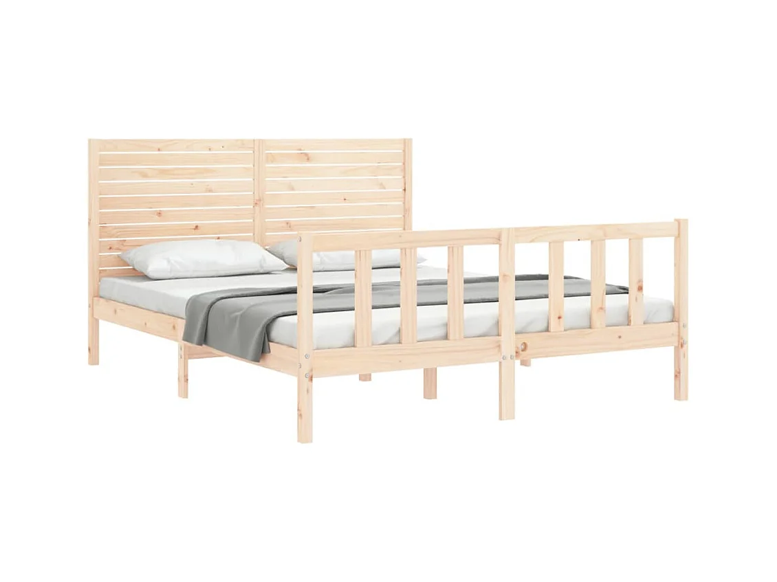 Cadre de lit sans matelas 160x200 cm bois massif de pin