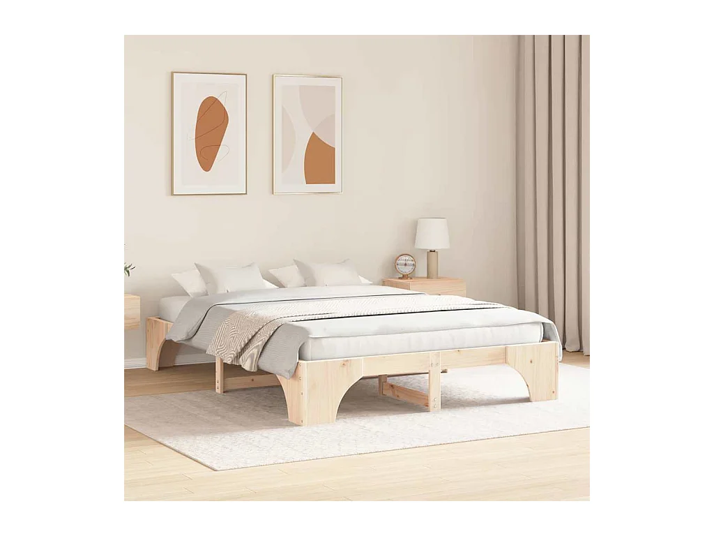 Bedframe van massief grenenhout 140 x 200 cm Massief grenenhout