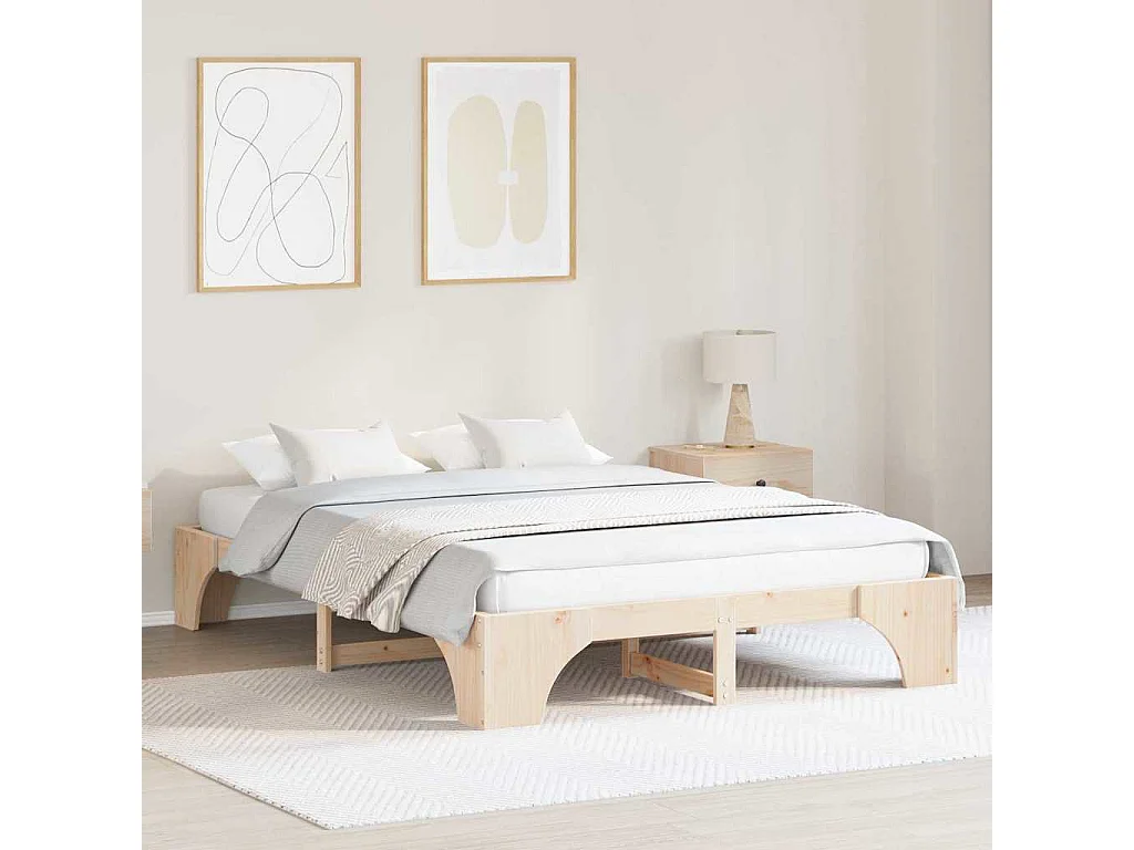 Cadre de lit Pin massif 140 x 200 cm Bois massif en pin