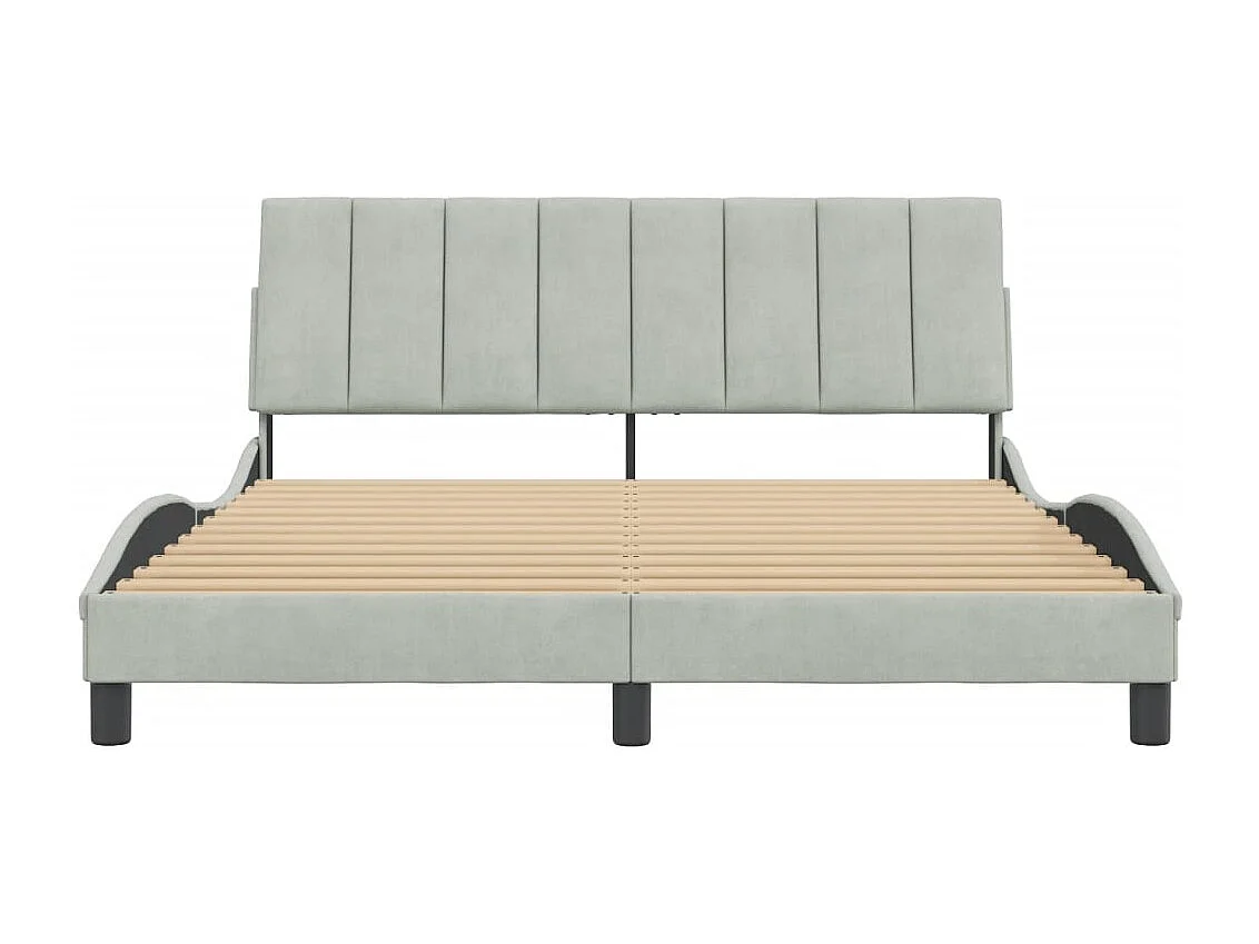Bettgestell ohne Matratze hellgrau 160x200 cm Samt