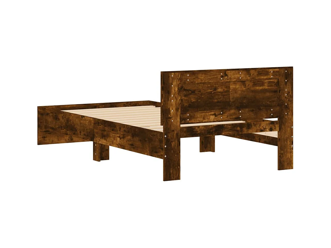 Bedframe zonder matras met hoofdbord gerookt eiken 100x200cm