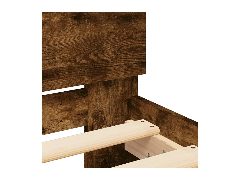 Bedframe zonder matras met hoofdbord gerookt eiken 100x200cm