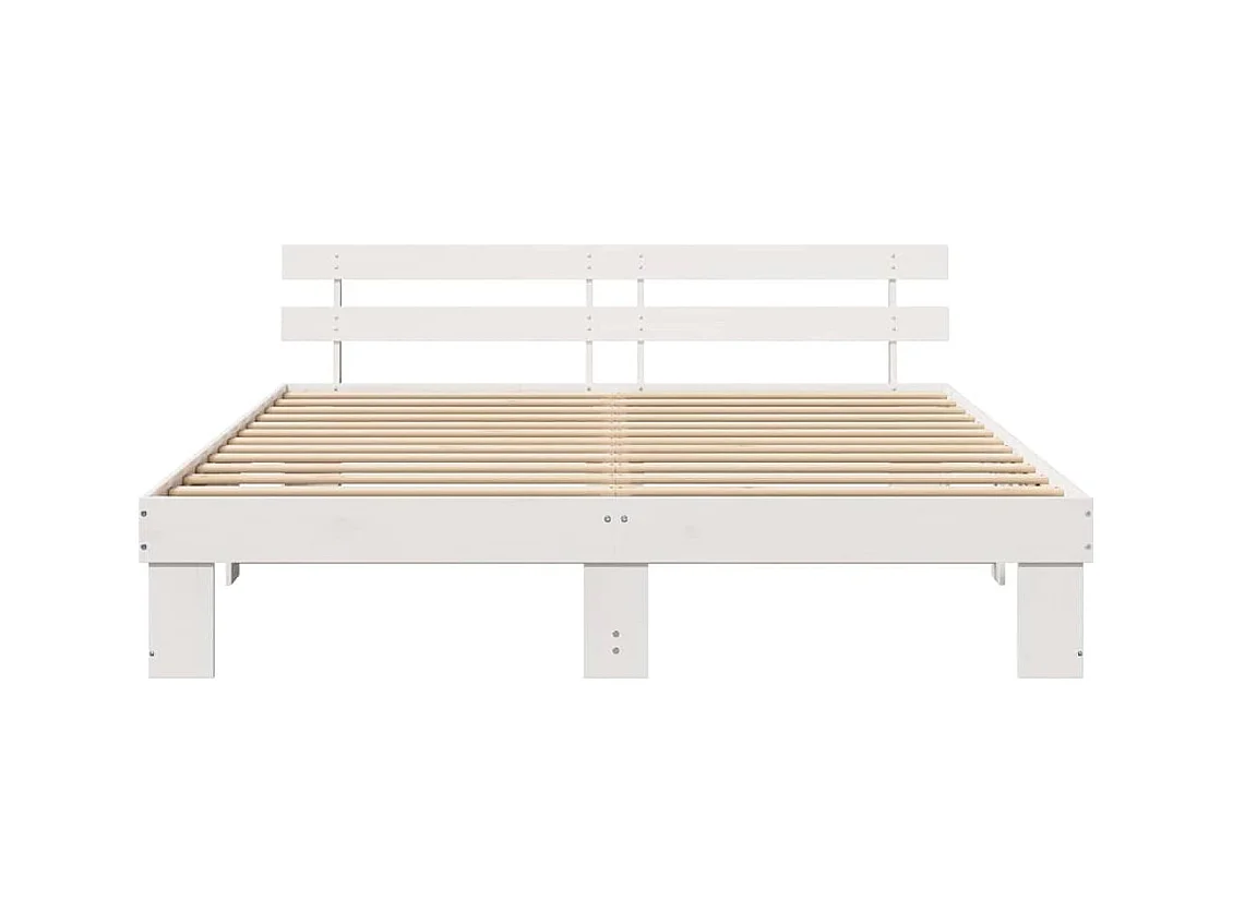 Bedframe met hoofdbord Wit 200 x 200 cm