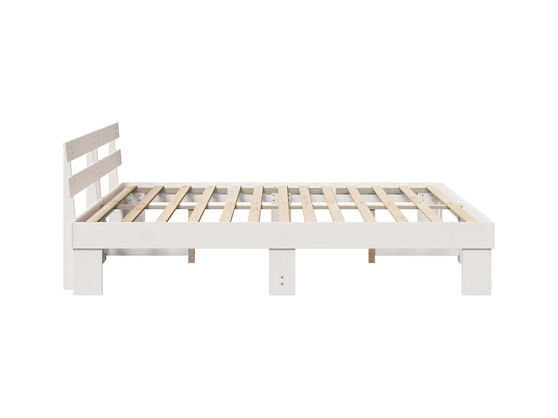 Bedframe met hoofdbord Wit 200 x 200 cm