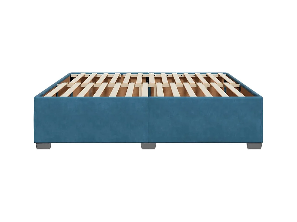 Struttura letto senza materasso blu 180x200 cm velluto