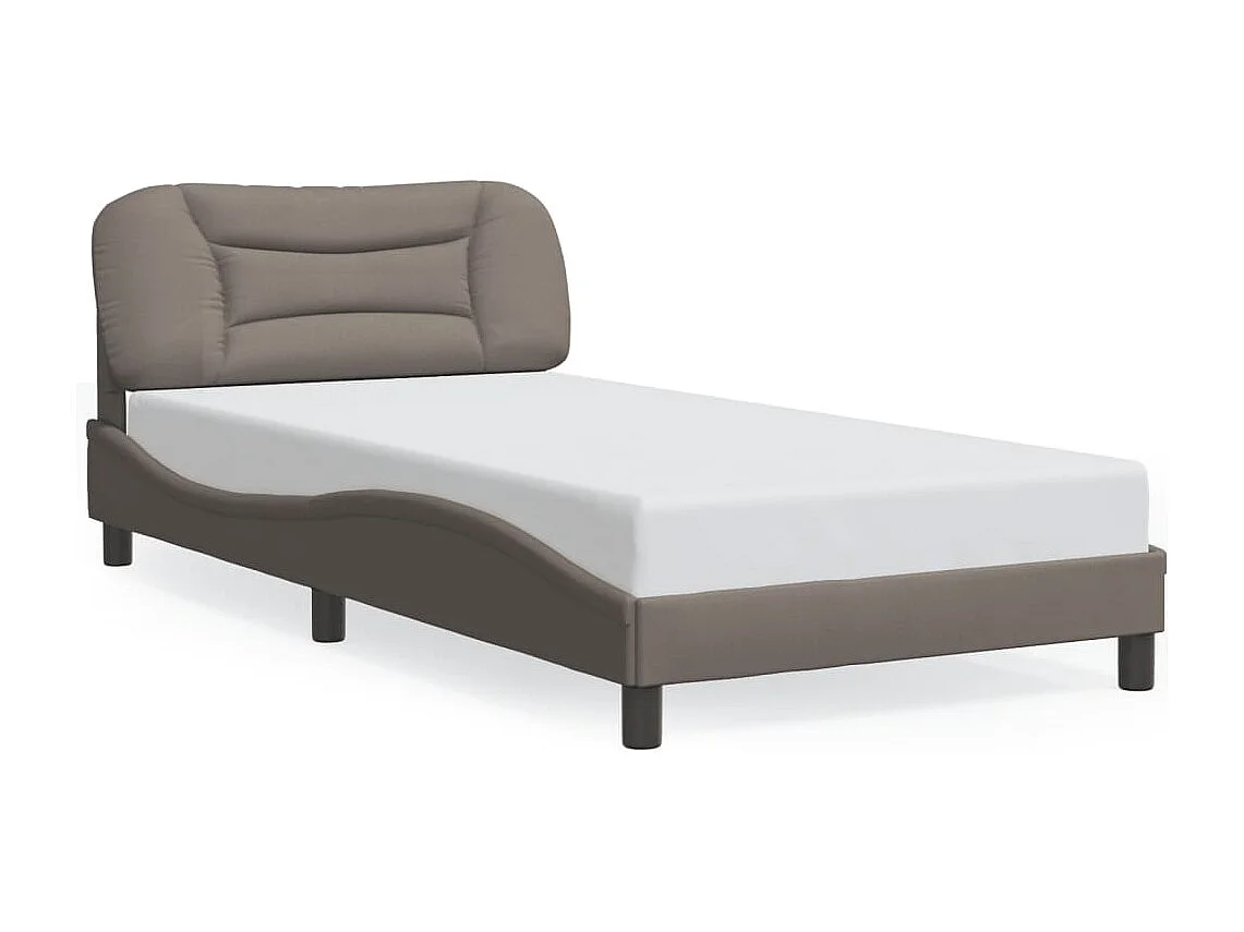 Estructura de cama con LED sin colchón tela taupe 100x200 cm