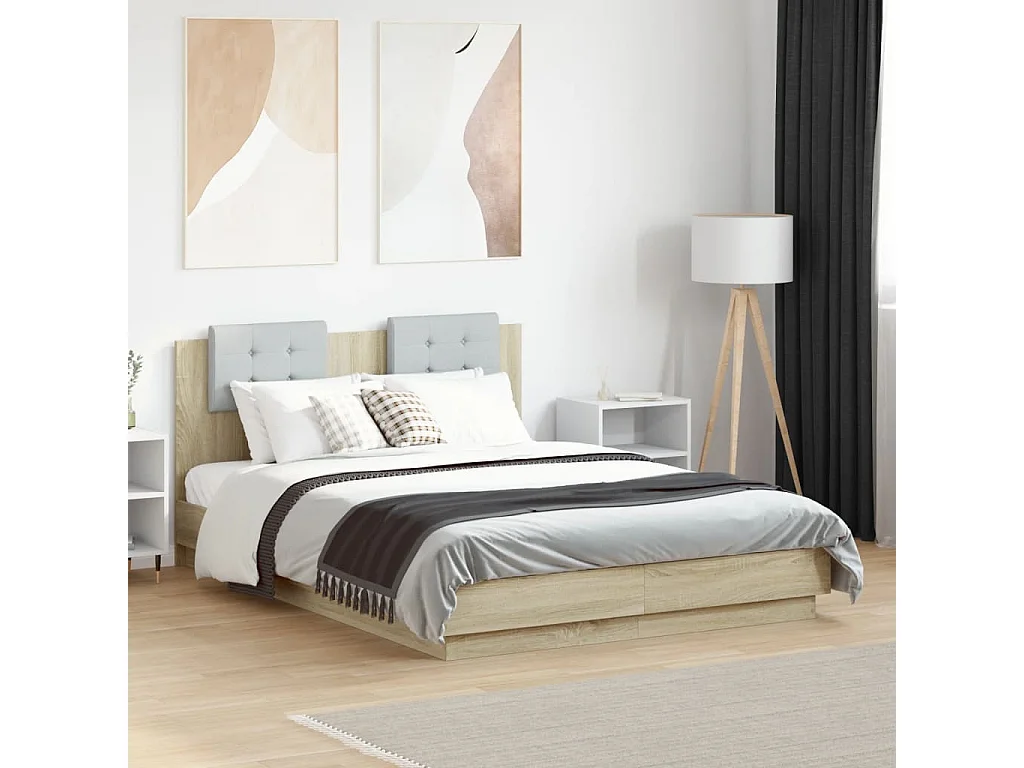 Estructura de cama sin colchón roble Sonoma 120x190 cm