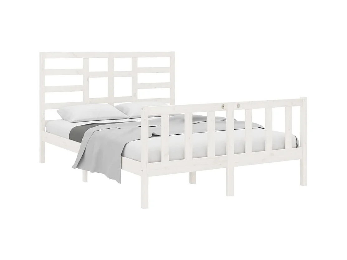 Bedframe zonder matras wit massief hout 140x190 cm