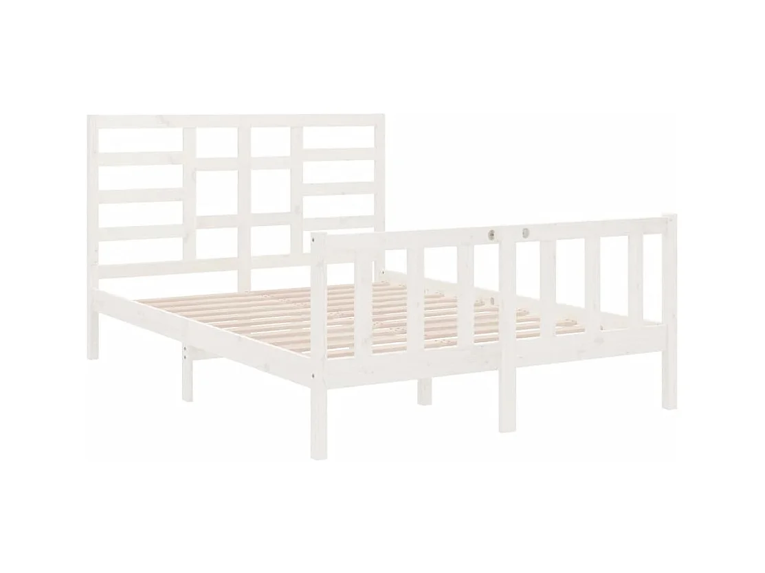 Bedframe zonder matras wit massief hout 140x190 cm