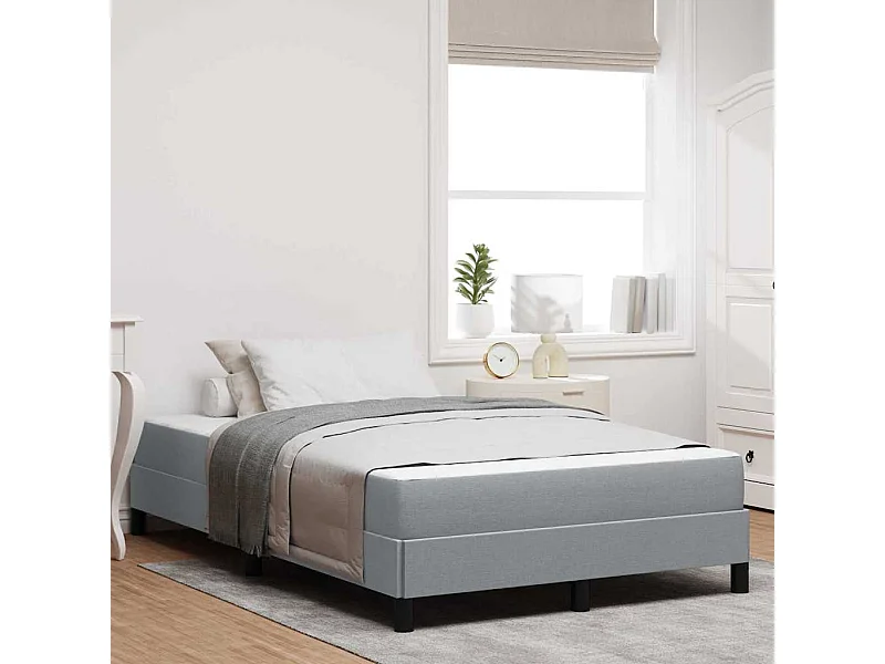 Letto a molle con materasso Tessuto grigio chiaro 120 x 200 cm