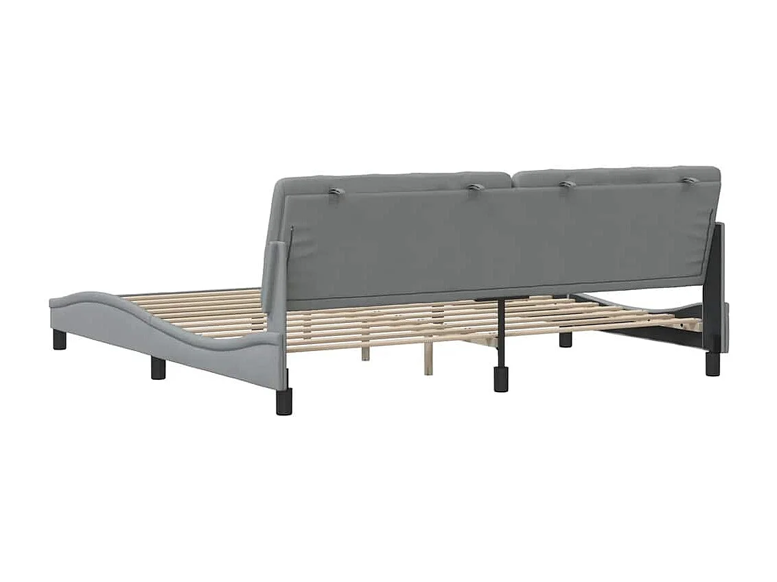 Bedframe zonder matras lichtgrijs 200x200 cm stof