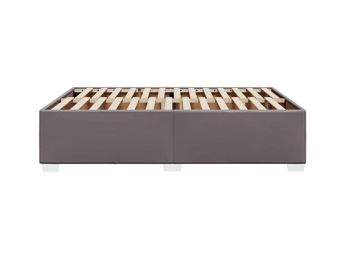 Bettgestell ohne Matratze grau 160x200 cm Kunstleder