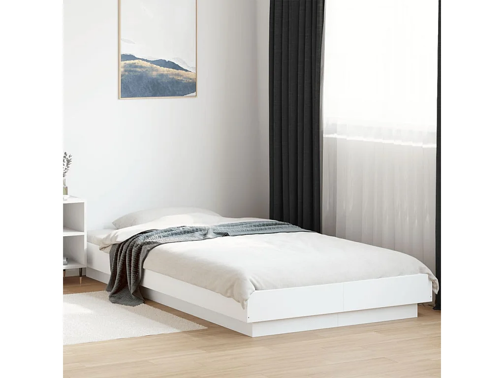 Cadre de lit sans matelas blanc 75x190 cm