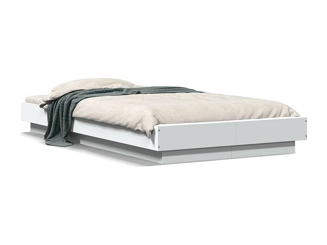 Cadre de lit sans matelas blanc 75x190 cm