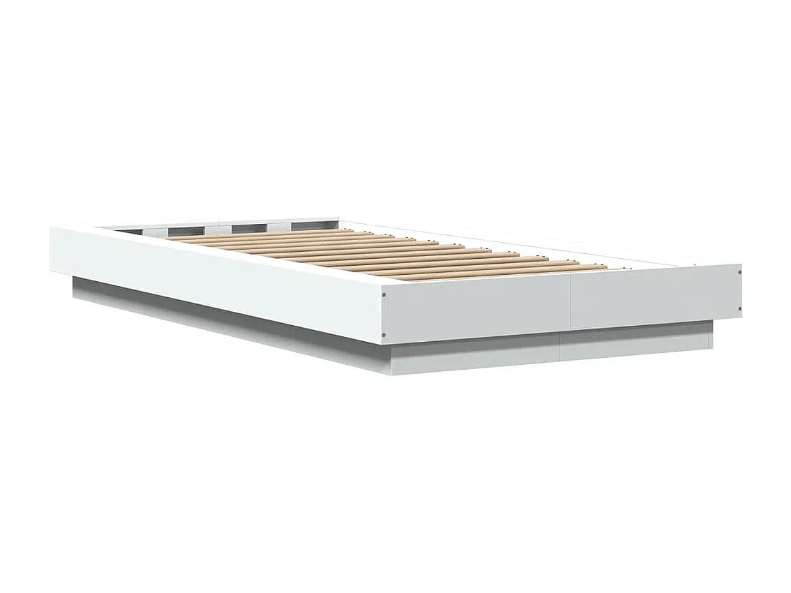 Cadre de lit sans matelas blanc 75x190 cm
