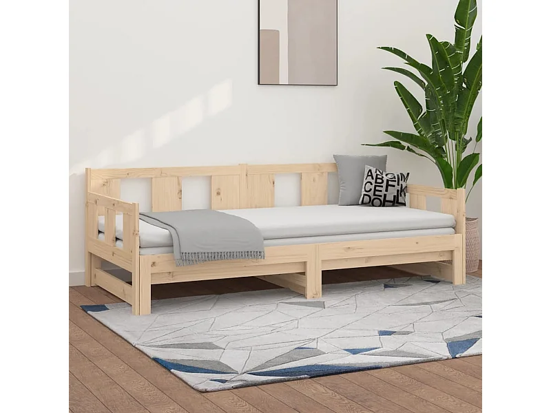 Cama corredera sin colchón madera maciza de pino 2x(90x200) cm