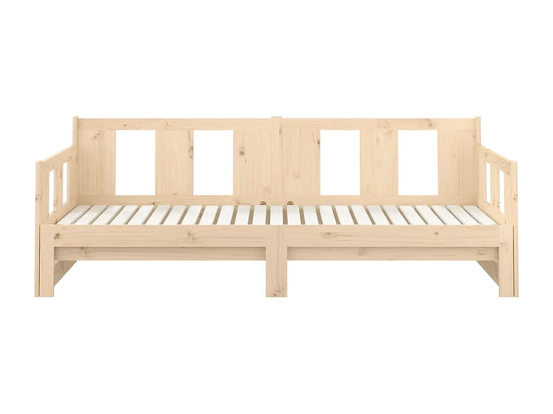 Schuifbed zonder matras massief grenenhout 2x(90x200) cm