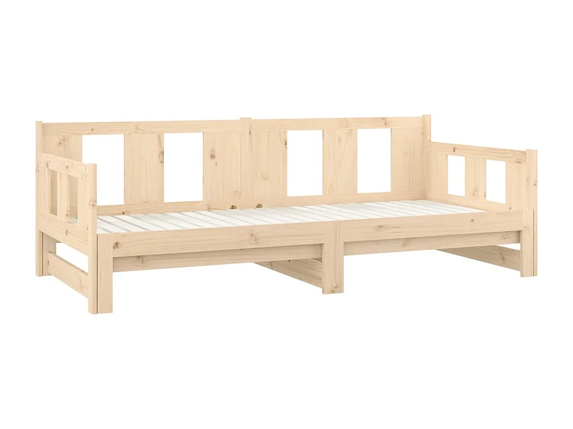 Lit coulissant sans matelas bois de pin massif 2x(90x200) cm