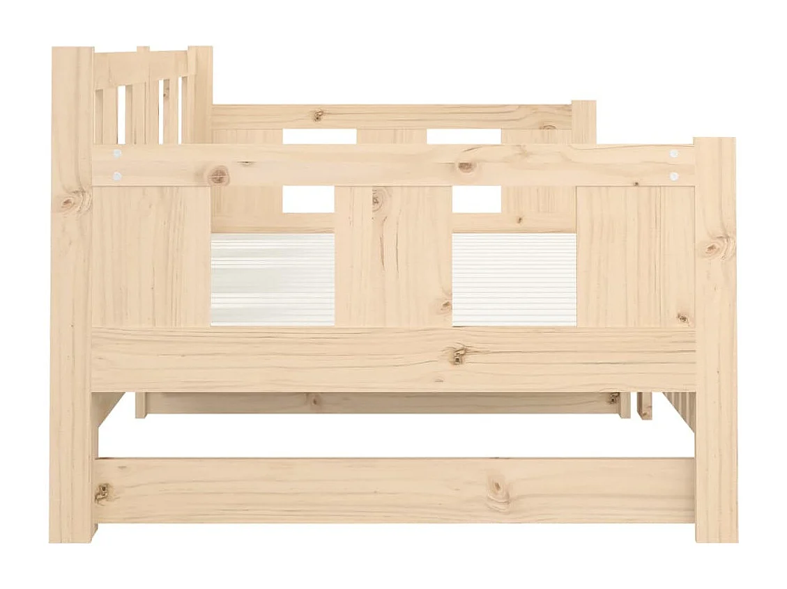 Lit coulissant sans matelas bois de pin massif 2x(90x200) cm