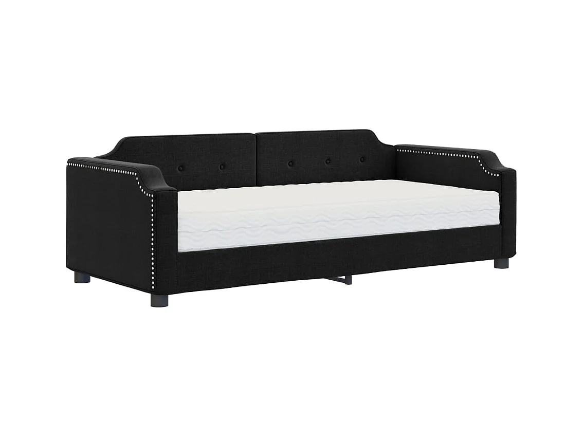Dagbed met zwarte stoffen matras 90x200 cm