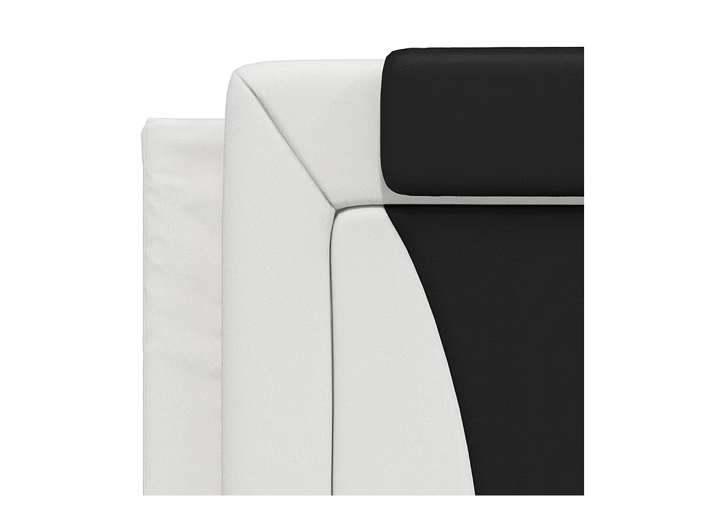 Estructura de cama sin colchón blanca y negra 100x200 cm polipiel