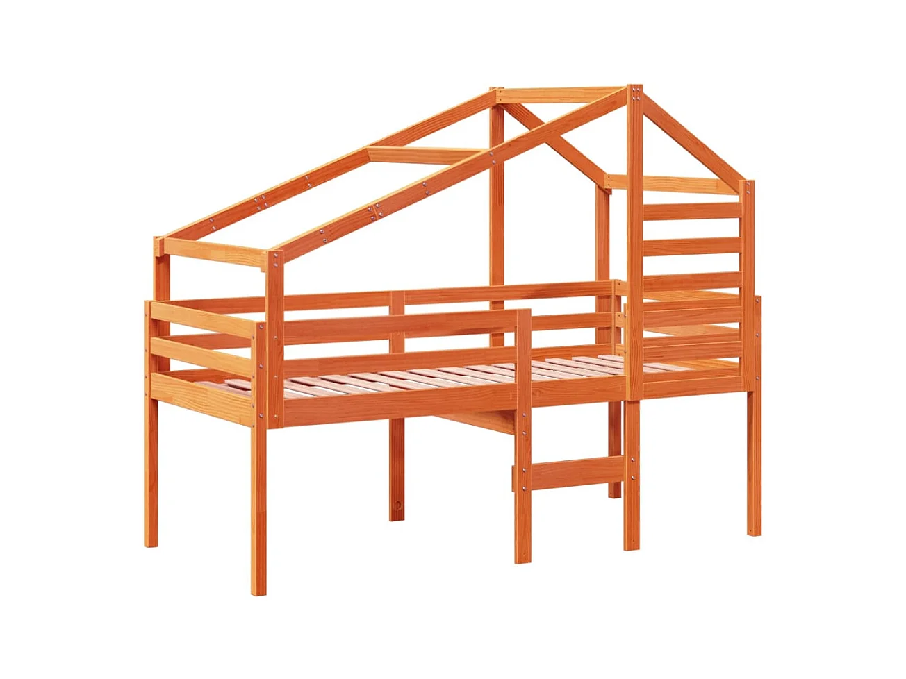 Hoogslaper zonder matras bruin gewaxt 75x190 cm massief grenenhout