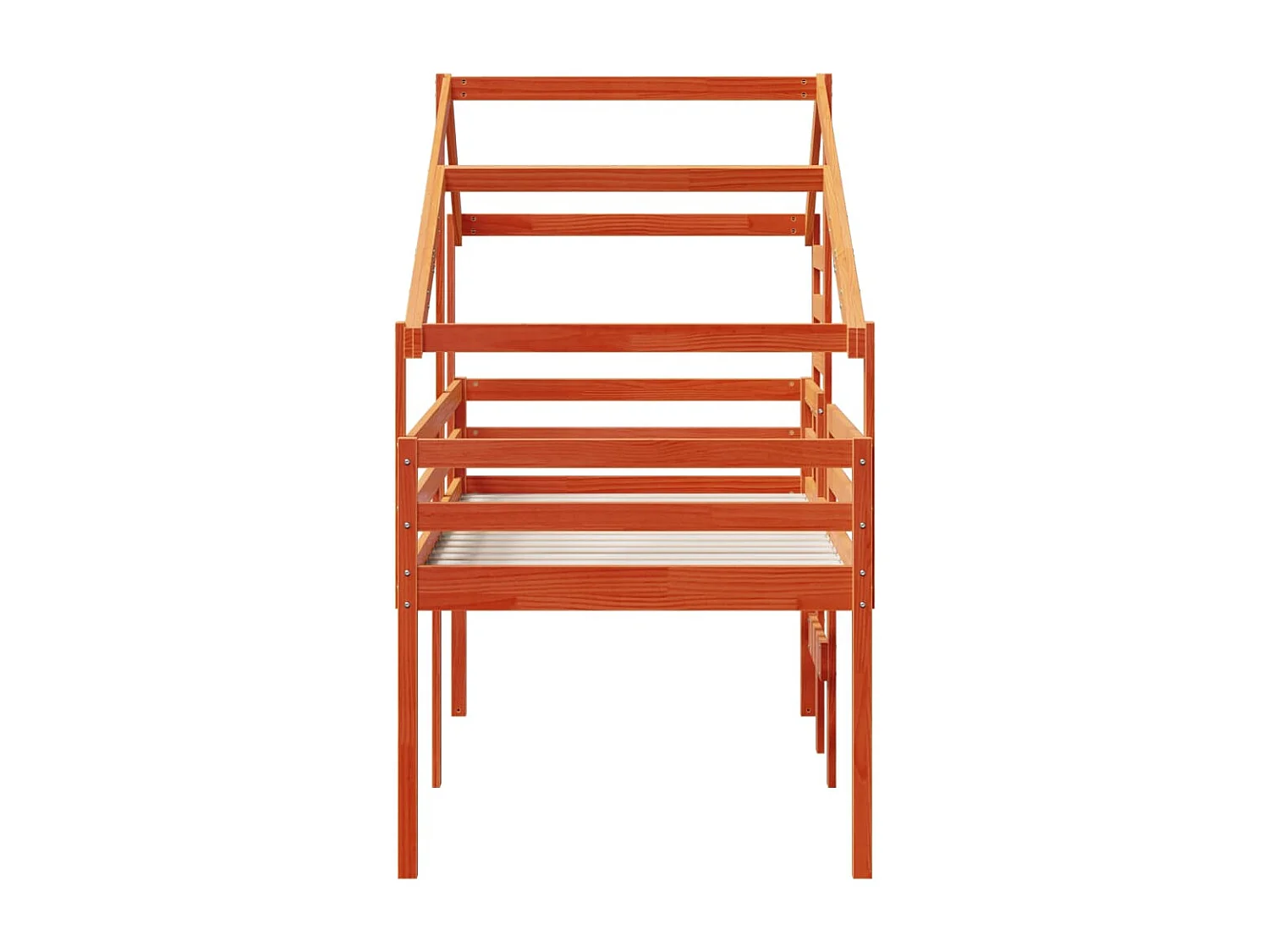 Letto a soppalco senza materasso cera marrone 75x190 cm legno massello di pino