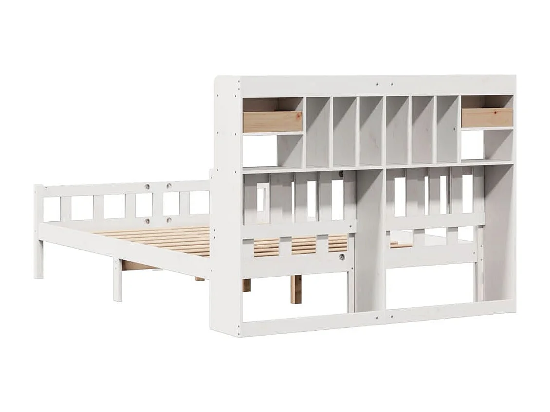 Wit boekenkastbed zonder matras 160x200 cm massief grenenhout