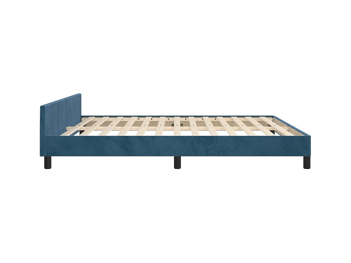 Estructura de cama sin colchón azul oscuro 160x200 cm terciopelo