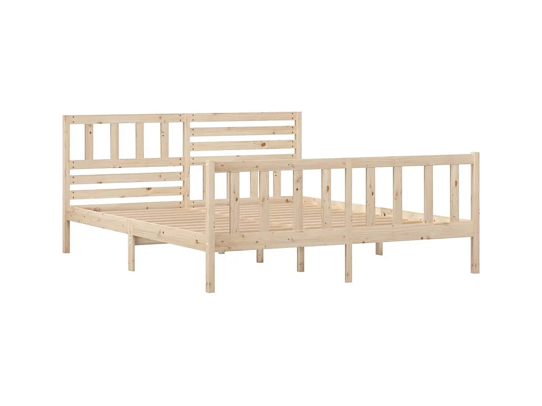 Bedframe zonder matras massief hout 140x190 cm