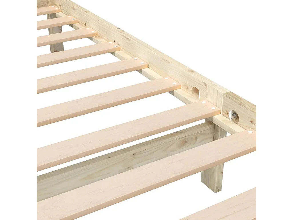 Bedframe zonder matras massief hout 140x190 cm