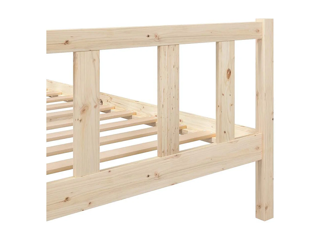 Bedframe zonder matras massief hout 140x190 cm
