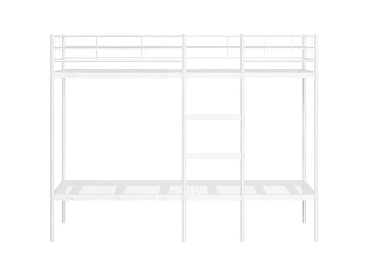 Letto a castello bianco senza materasso 80x200 cm in acciaio