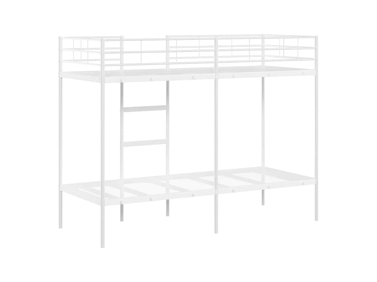 Letto a castello bianco senza materasso 80x200 cm in acciaio