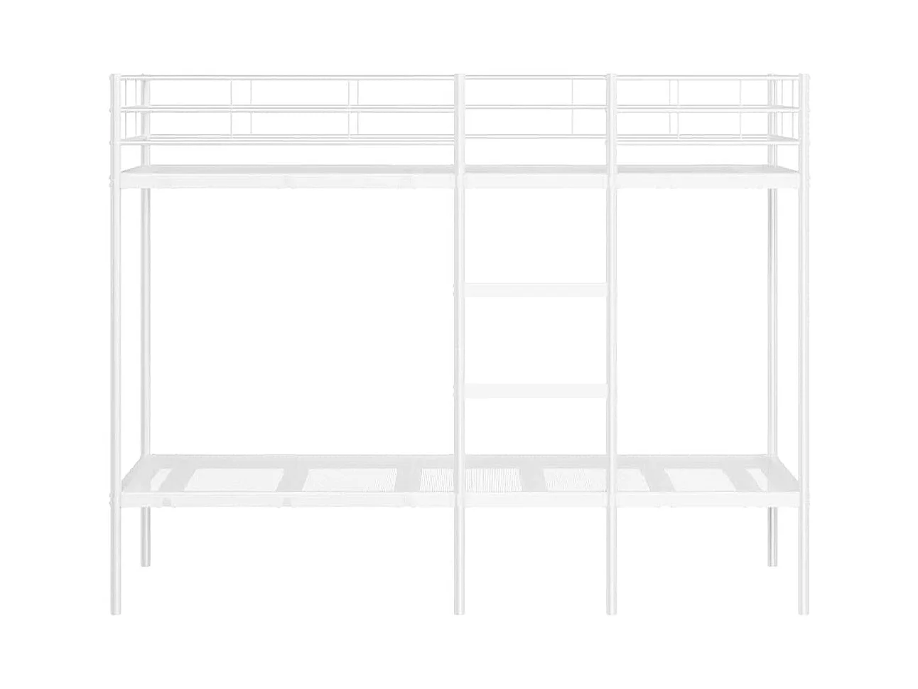 Lit superposé sans matelas blanc 80x200 cm acier
