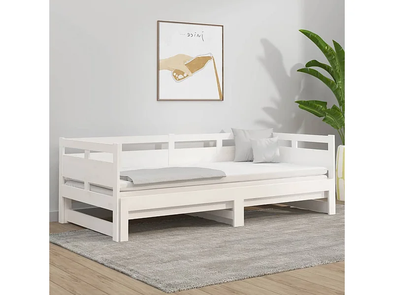 Schuifbed zonder matras wit 2x(90x200) cm