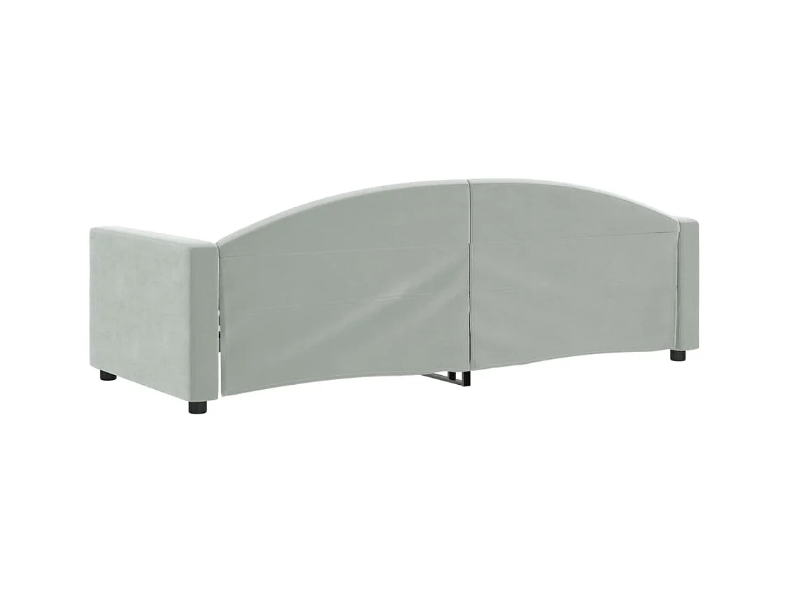 Lit de repos sans matelas gris clair 80x200 cm velours