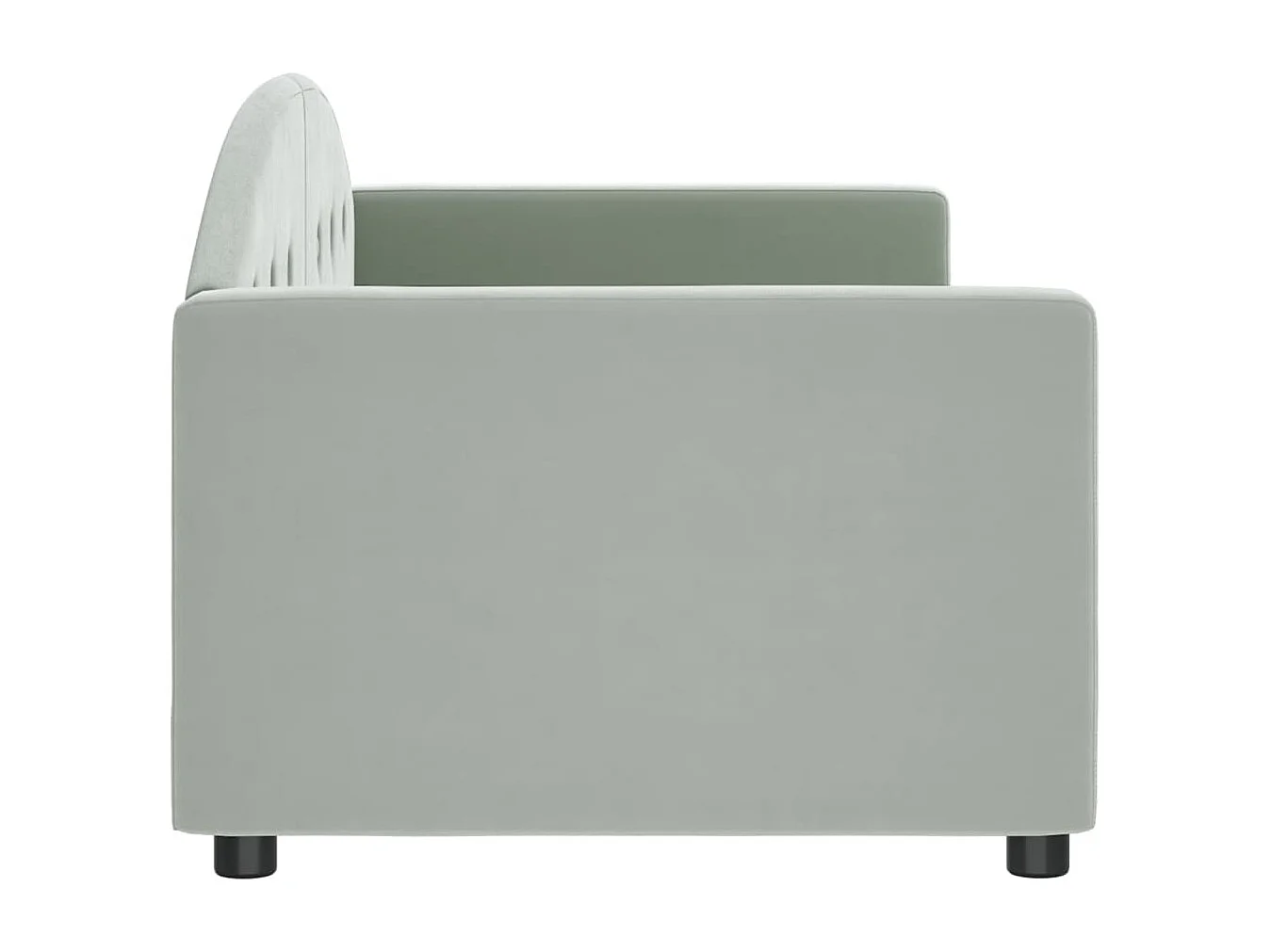 Divano letto senza materasso grigio chiaro 80x200 cm velluto