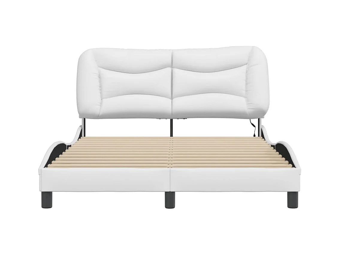 Bedframe met LED zonder matras wit 140x200 cm